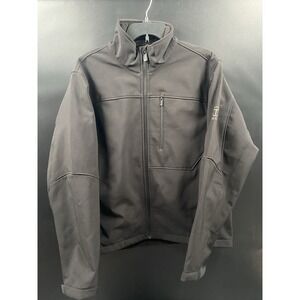 Tech By Tumi Jacket‎ Mens Medium Dark Black Fleece Lined Softshell Full Zip